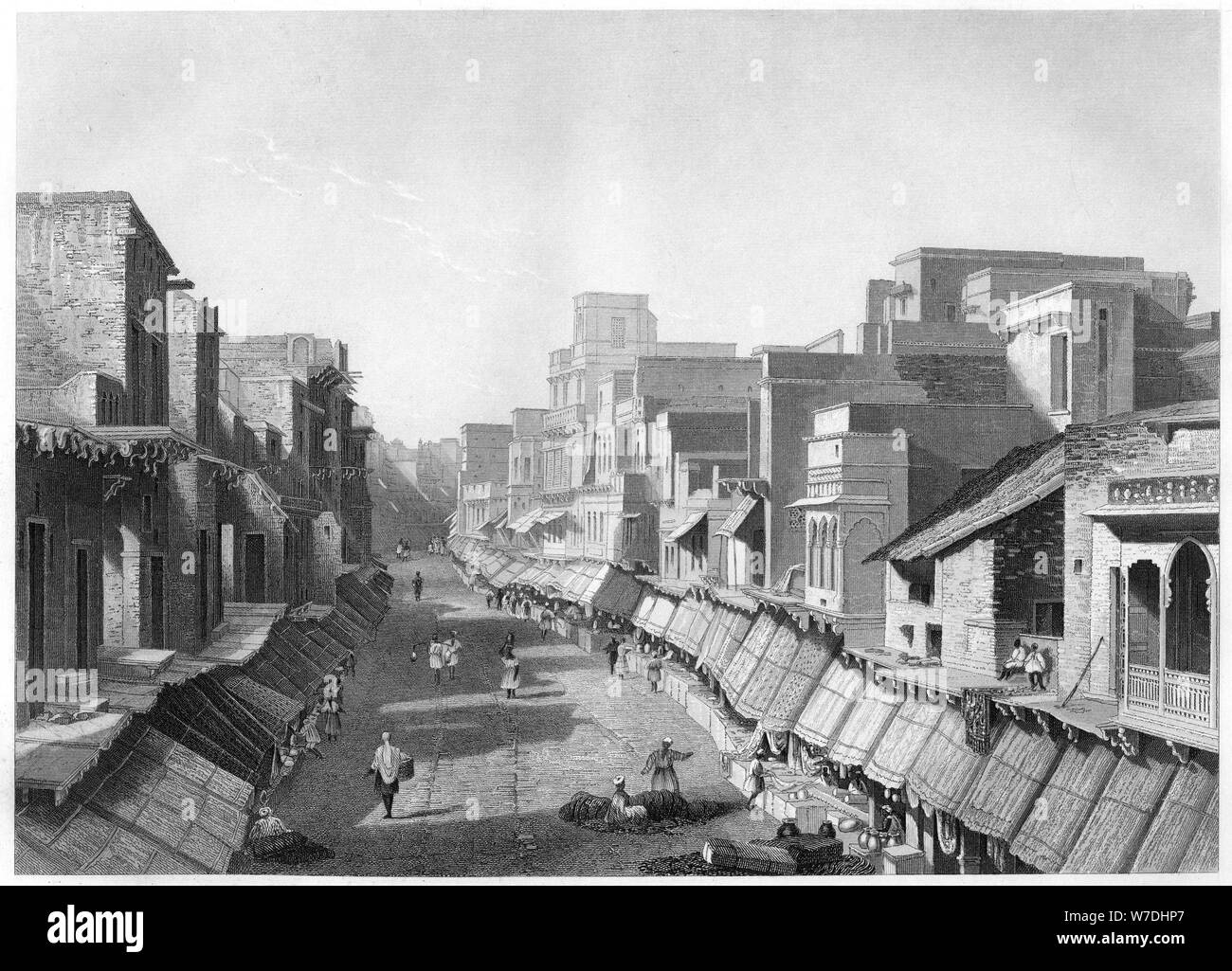 'Ansicht der wichtigsten Straße, Agra', c 1860. Artist: Unbekannt Stockfoto