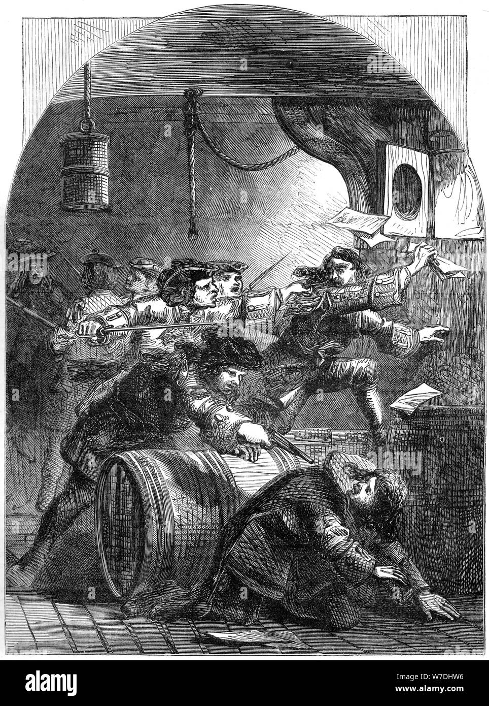 Verhaftung der Jakobiten (19. Jahrhundert). Artist: Unbekannt Stockfoto