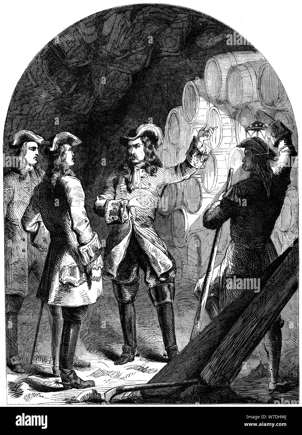 D'Asfeldt und die englische Offiziere in der Mine, 18. Jahrhundert (19. Jahrhundert). Artist: Unbekannt Stockfoto