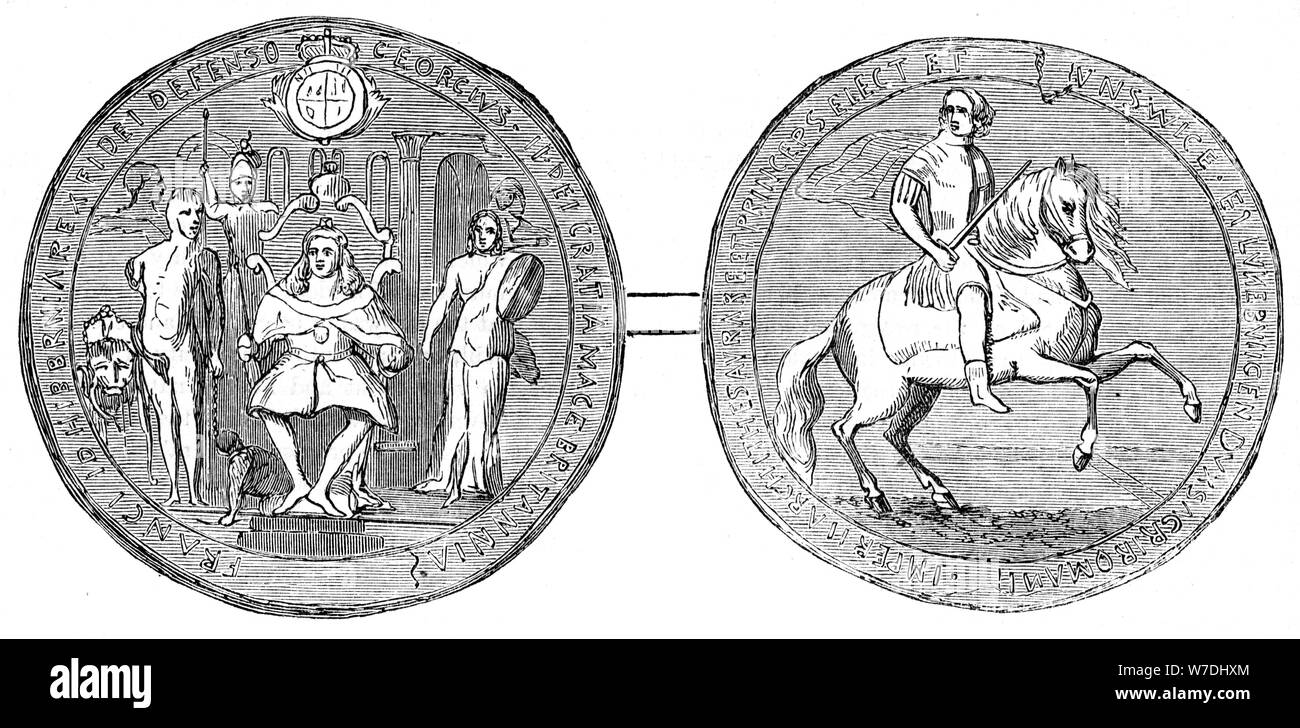 Große Dichtung von Georg II., Mitte des 18. Jahrhunderts (19. Jahrhundert). Artist: Unbekannt Stockfoto
