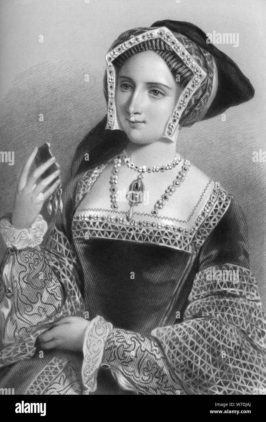 Jane Seymour (1509-1537), die dritte Frau von König Henry VIII, 1851. Artist: B Eyles Stockfoto