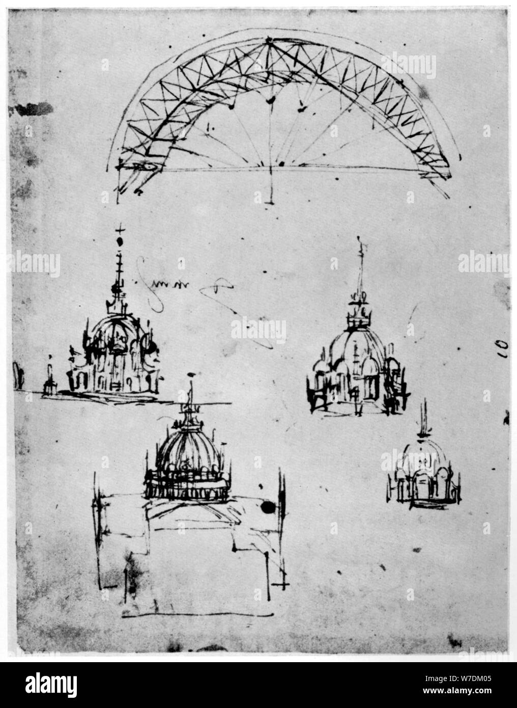 Studien für die zentrale Kuppel der Mailänder Dom, Ende des 15. Jahrhunderts (1954). Künstler: Leonardo da Vinci Stockfoto