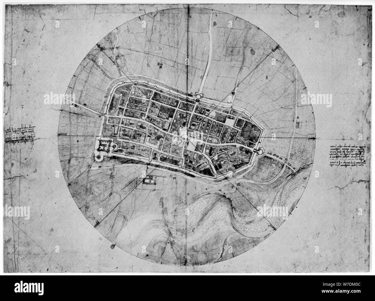 Plan von Imola, Italien, c 1502 (1954). Künstler: Leonardo da Vinci Stockfoto