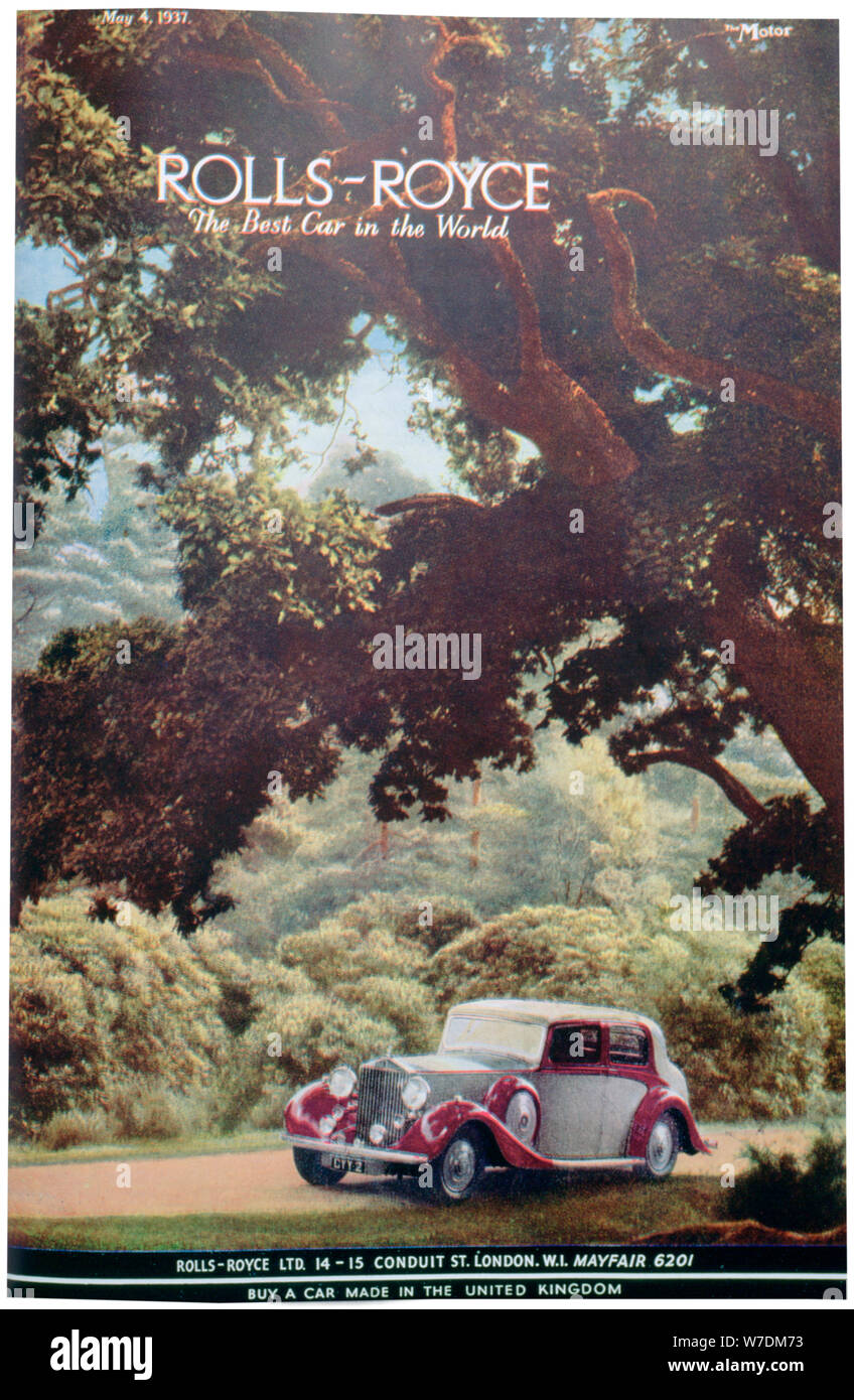 Rolls-Royce car Advert, 1937. Artist: Unbekannt Stockfoto