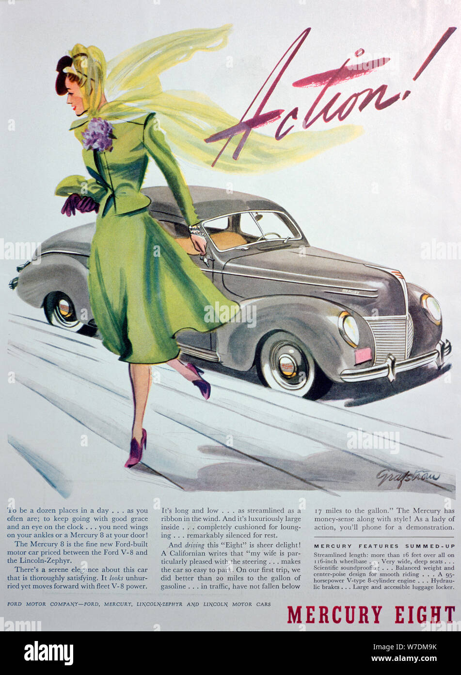 Anzeige für den Mercury 8 Motor Car, 1939. Artist: Unbekannt Stockfoto