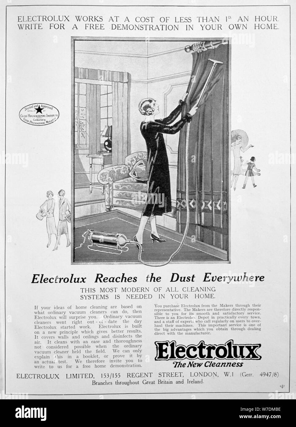 Electrolux Staubsauger Advert, 1924. Artist: Unbekannt Stockfoto