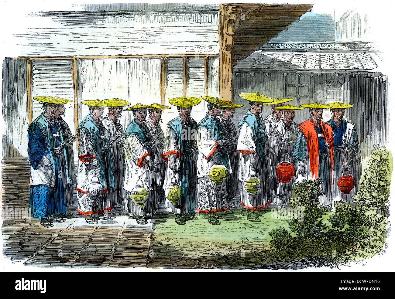 Die nacht Wache an Jeddo (Edo), Japan, 1864. Artist: M Jackson Stockfoto