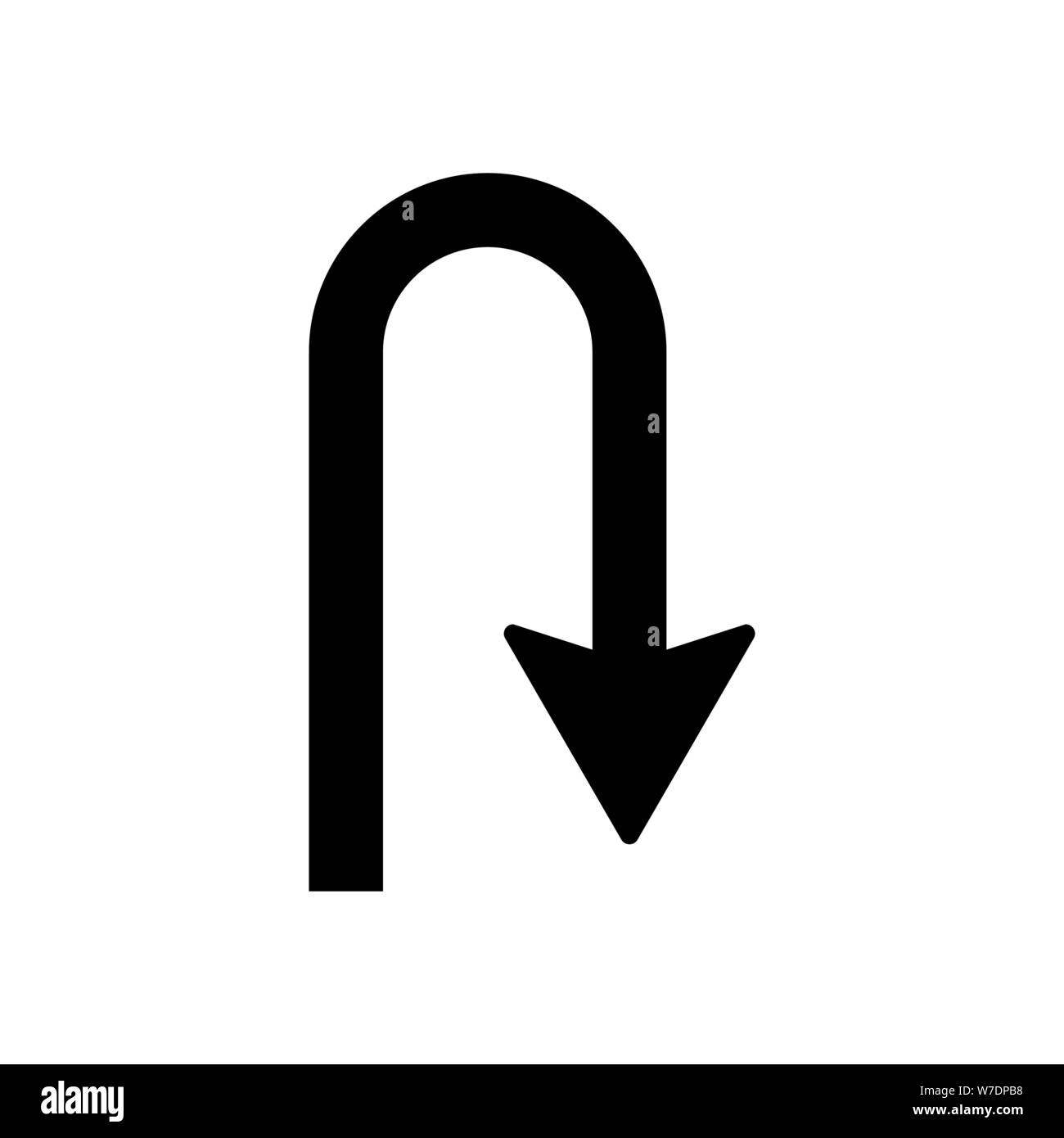 Das Symbol zurück Vektor auf weißem Hintergrund, logo Konzept der Rückkehr Zeichen auf transparentem Hintergrund gefüllt, schwarz Symbol eps 10. Stock Vektor