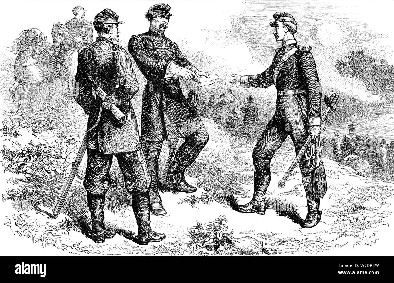 General McClellan in der Schlacht von Antietam, Amerikanischer Bürgerkrieg, 1862 (c 1880). Artist: Unbekannt Stockfoto