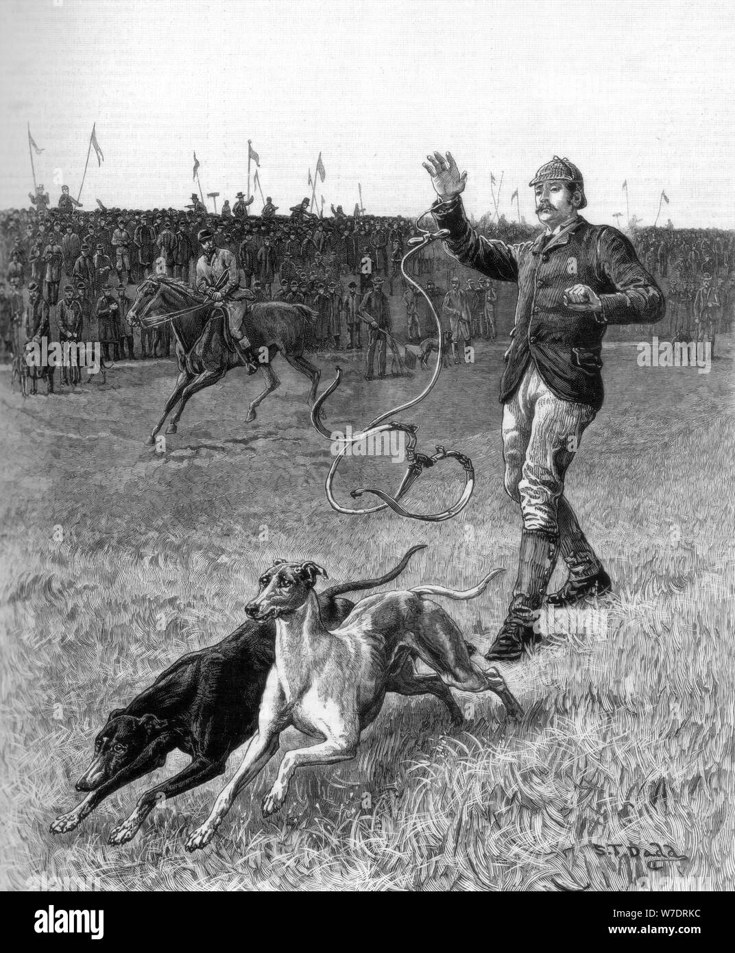 "Coursing: Rutscht die Windhunde', 1887. Artist: Unbekannt Stockfoto
