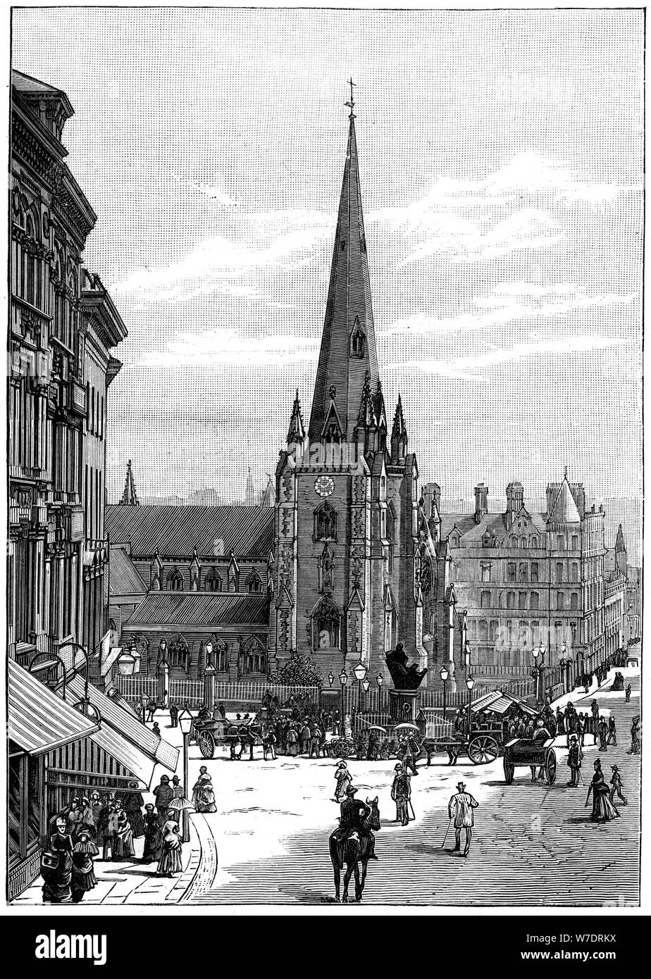 Kirche St. Martin in der Stierkampfarena, Birmingham, West Midlands, 1887. Artist: Unbekannt Stockfoto