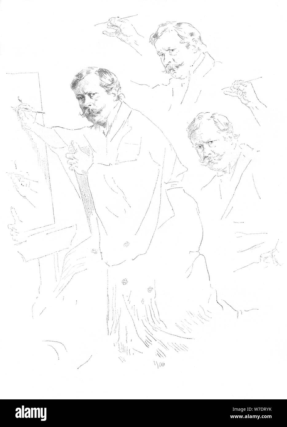 'Mortimer Menpes, gezeichnet von Sich Selbst', 1899. Artist: Unbekannt Stockfoto