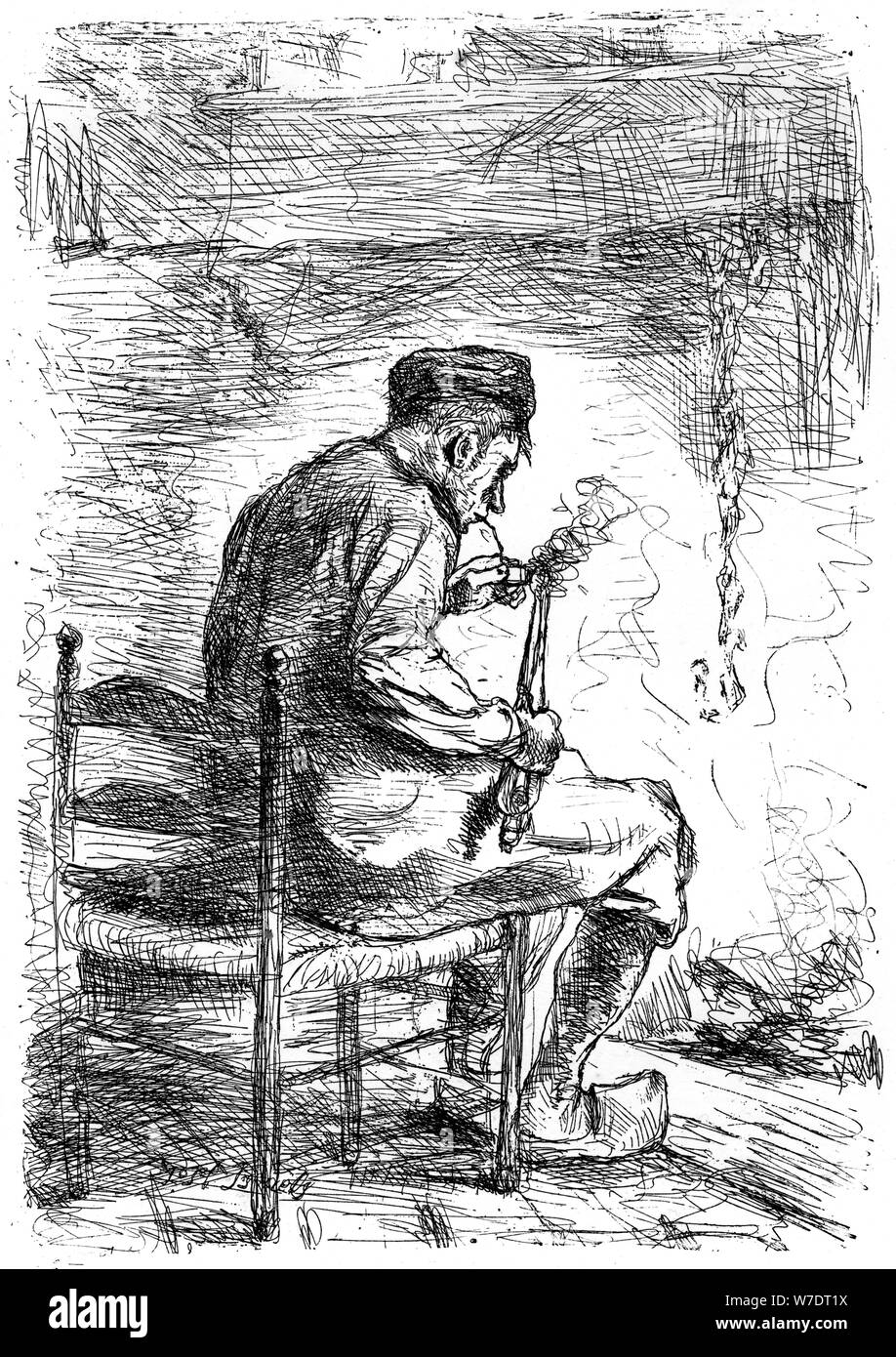 "Die Raucher', c 1880-1882. Artist: Jozef Israels Stockfoto