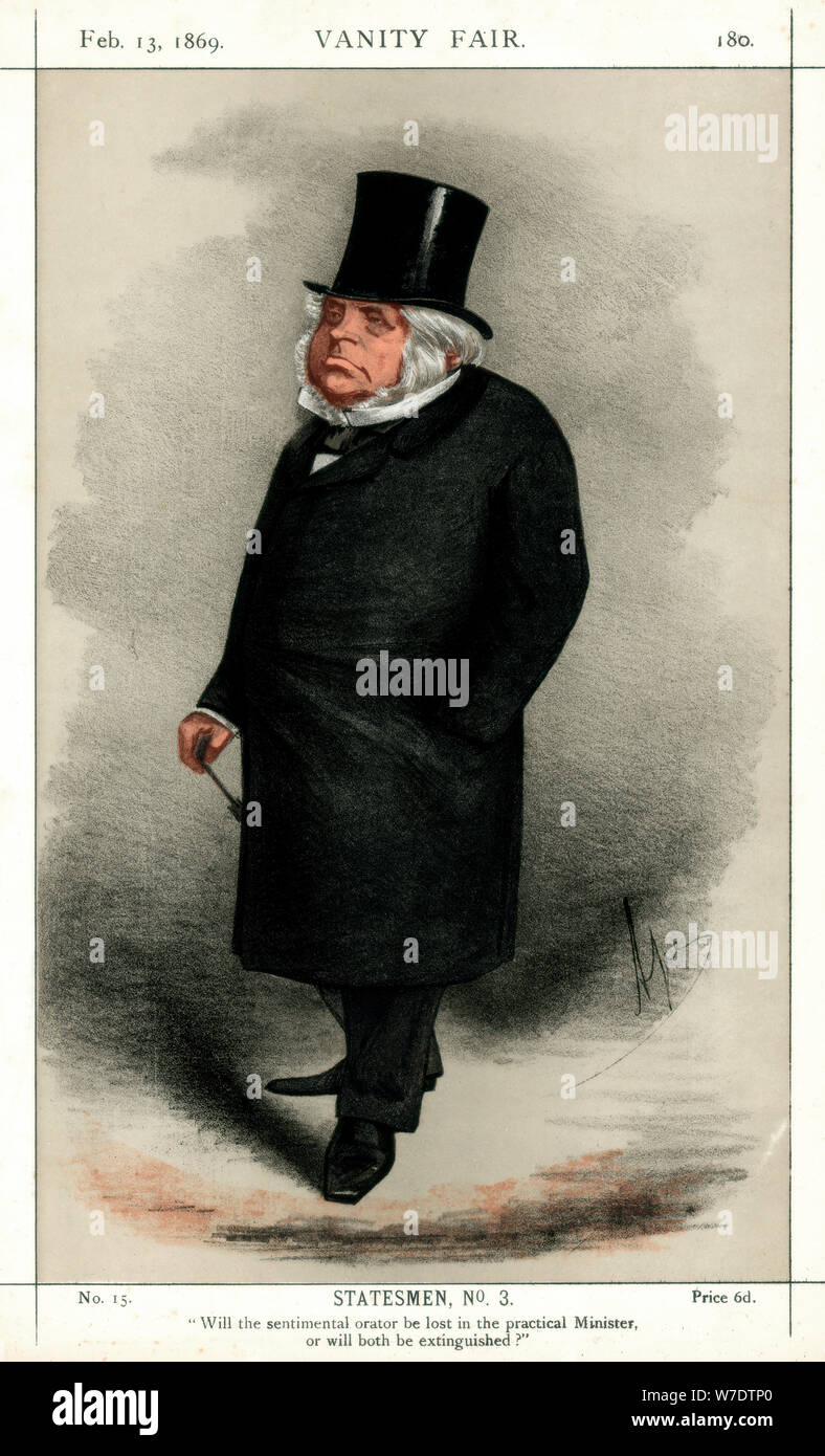 John Bright, Britischen radikalen und liberalen Politiker, 1869 Künstler: Carlo Pellegrini Stockfoto