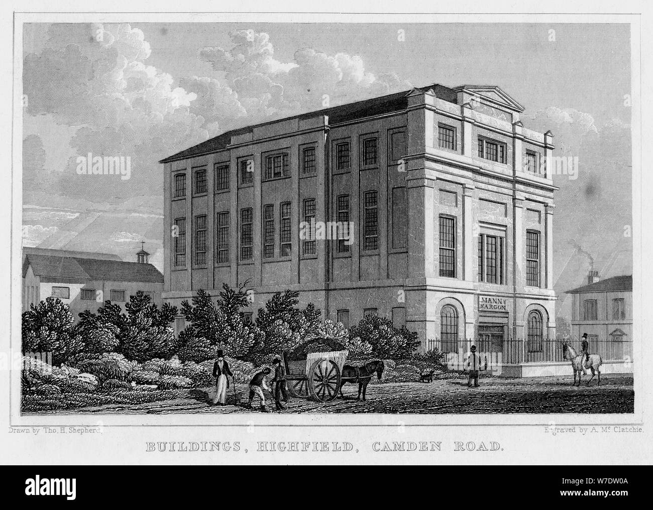 Gebäude, Highfield, Camden, London, 1829 Künstler: ein McClatchie Stockfoto
