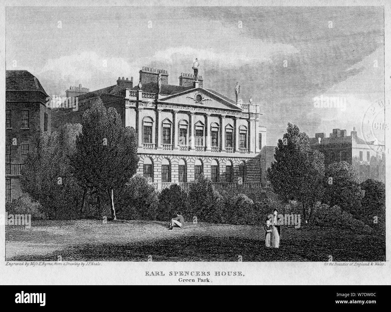 Earl Spencer's House, Green Park, Westminster, London, 1815. Artist: Byrne Stockfoto