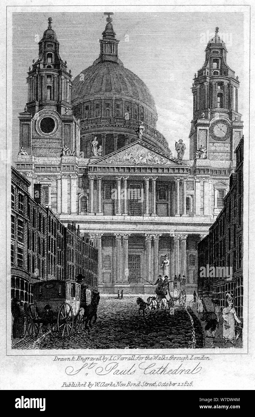 St Paul's Cathedral, London, 1816. Artist: JC Varrall Stockfoto