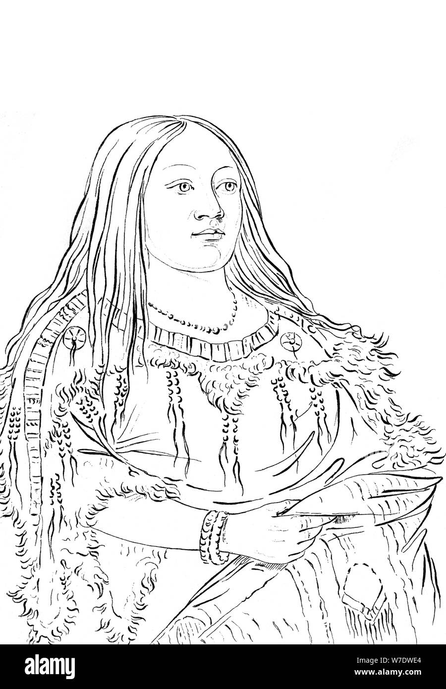 Porträt einer Indianerin, 1841. Artist: Myers und Co Stockfoto