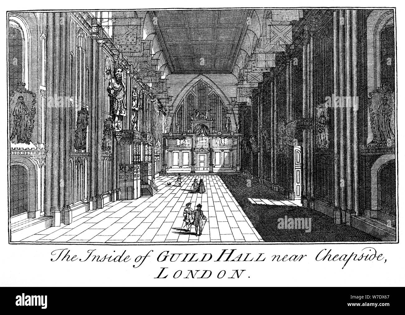 "Die Innenseite der Guild Hall in der Nähe von Cheapside, London', c 18. Jahrhundert (1886) Künstler: William Griggs Stockfoto