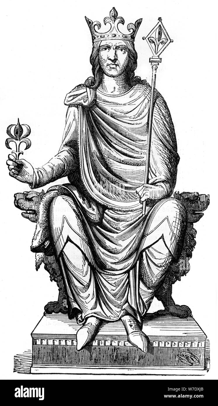 Statue von Philipp August, König von Frankreich, 13.Jahrhundert (1882-1884). Artist: Unbekannt Stockfoto