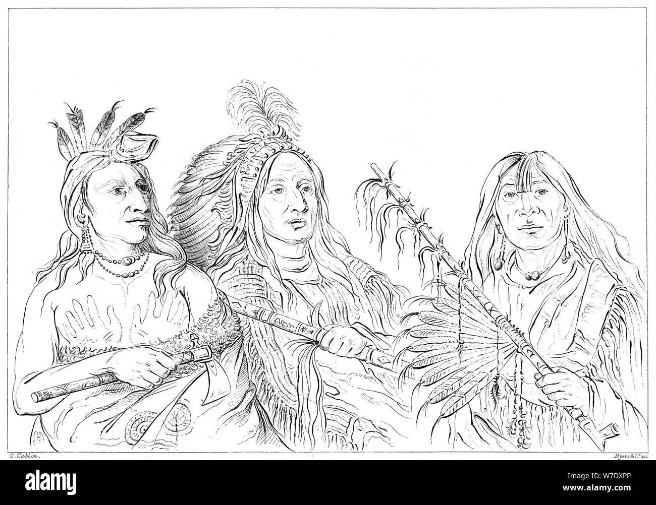 Sioux, 1841. Artist: Myers und Co Stockfoto