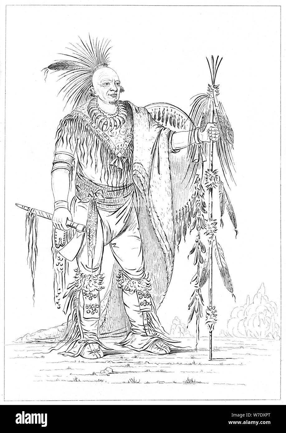 Sac oder Fox mutig, 1841. Artist: Myers und Co Stockfoto