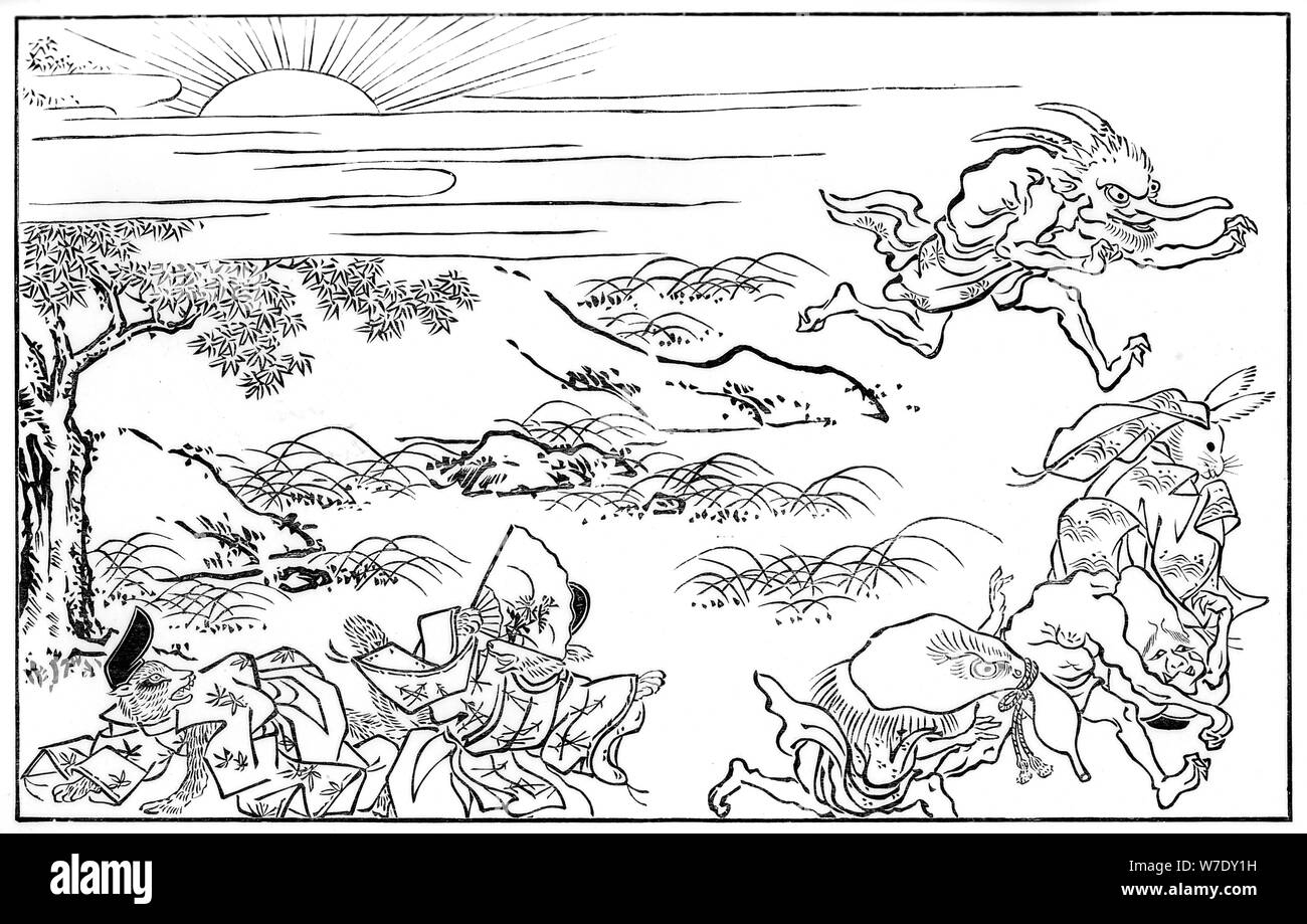 Szene aus "Die nächtliche Reise der Dämon Legion, 15. Jahrhundert (?) (1886). Artist: Unbekannt Stockfoto