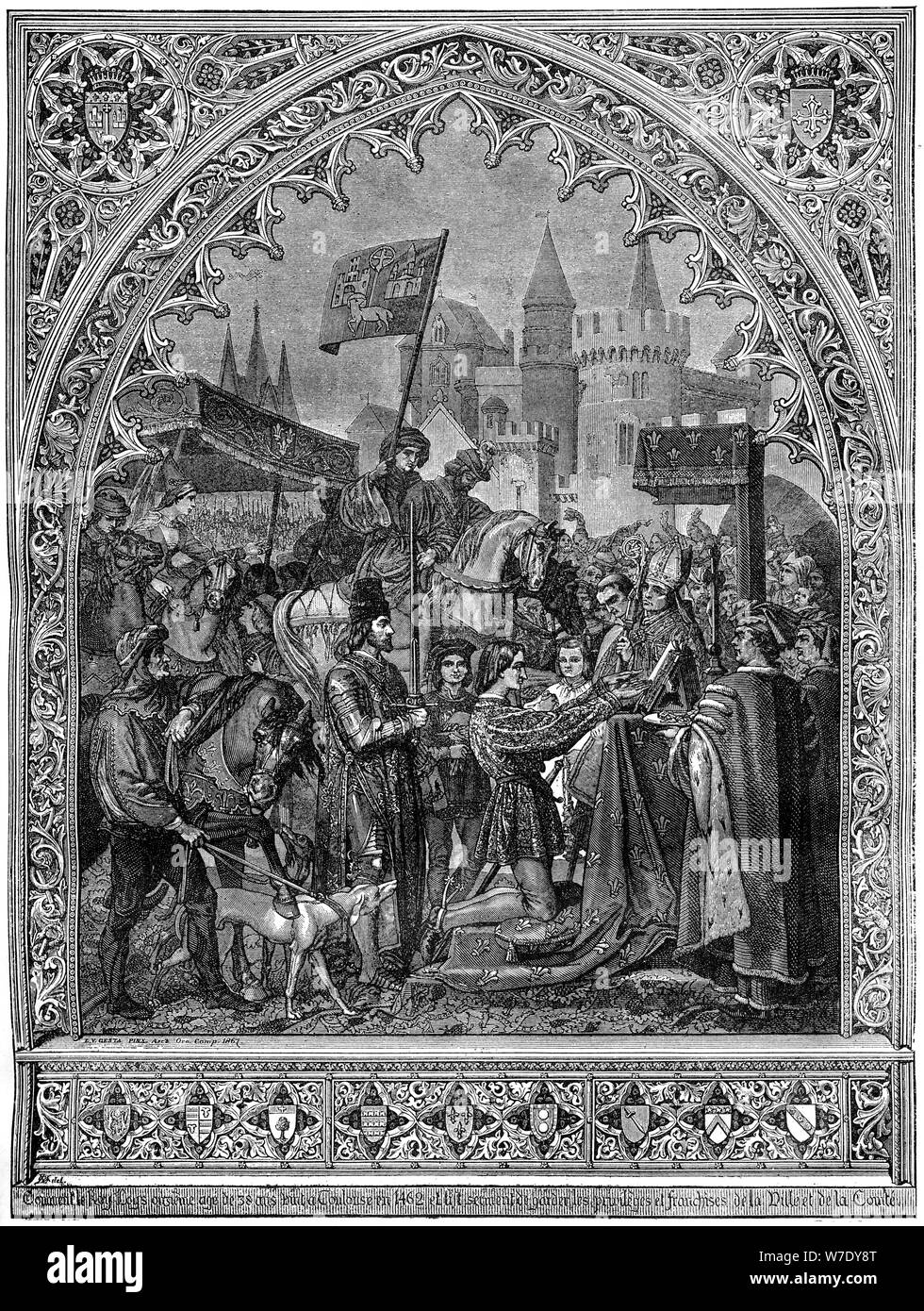 Eintrag von Ludwig XI. von Frankreich in Troyes, 1462 (1882-1884). Artist: Unbekannt Stockfoto