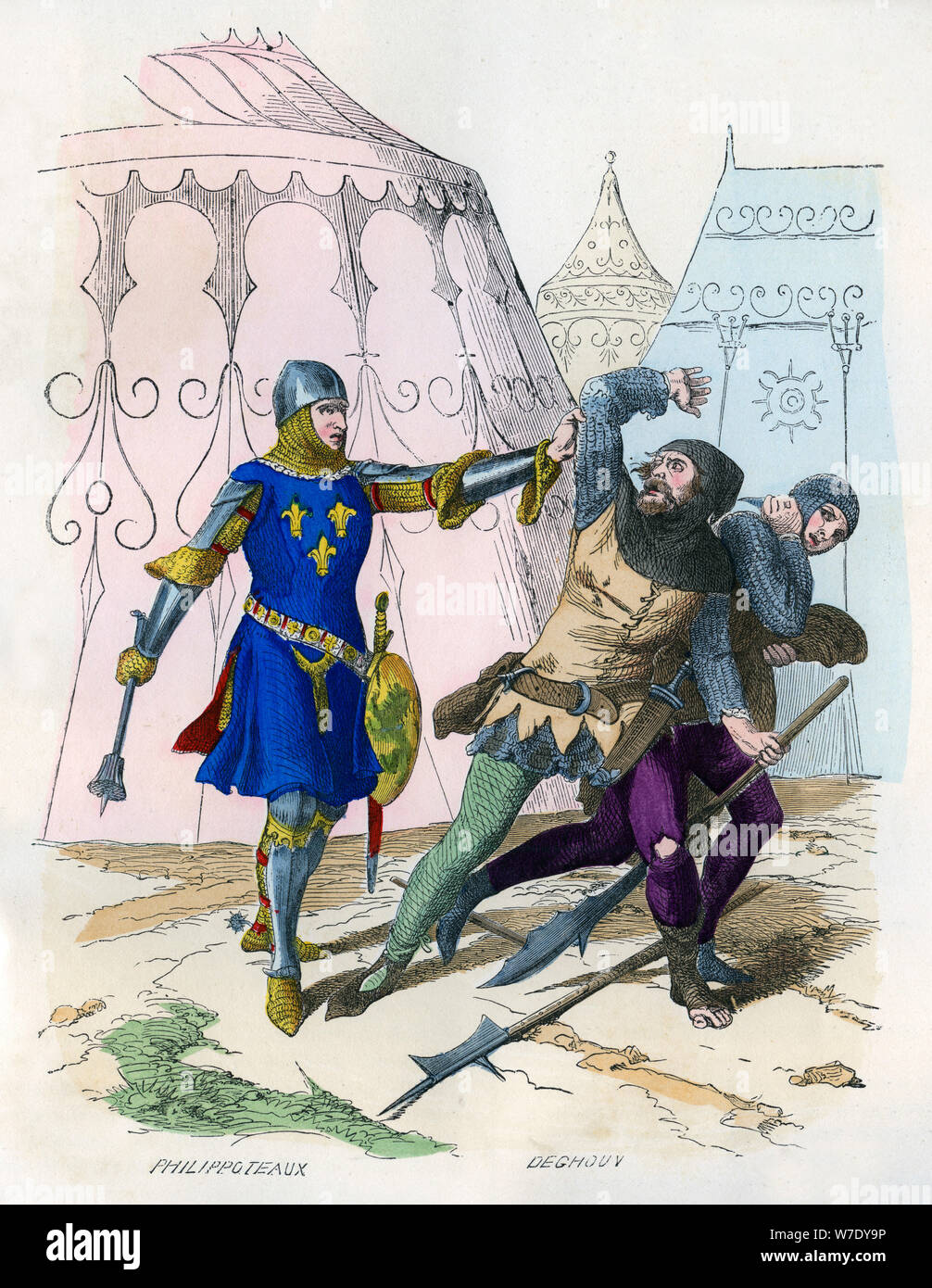 Ein Sergeant at Arms zum König Verhaftungen eine Miliz looter, 1290-1330 (1882-1884). Artist: Unbekannt Stockfoto