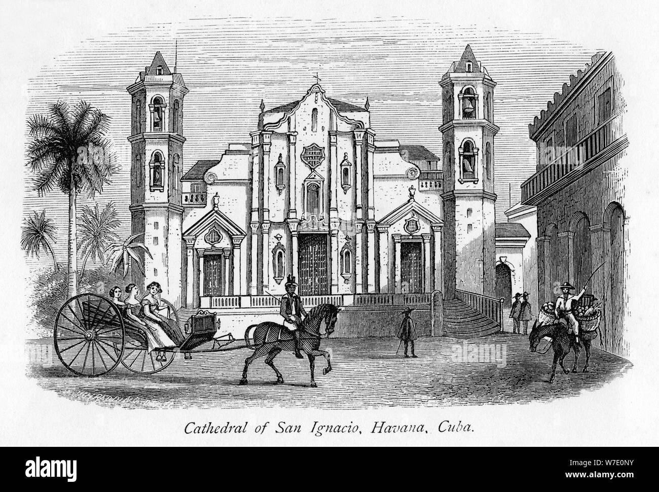 Die Kathedrale von San Ignacio, Havanna, Kuba, 19. Jahrhundert (?). Artist: Unbekannt Stockfoto