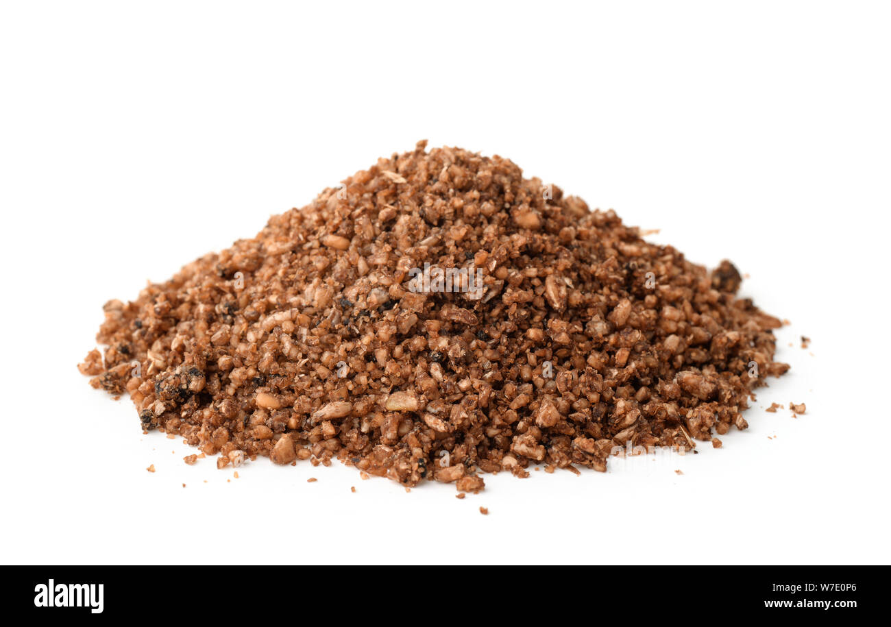 Stapel der Fischerei Zuführung mix isoliert auf weißem Stockfoto