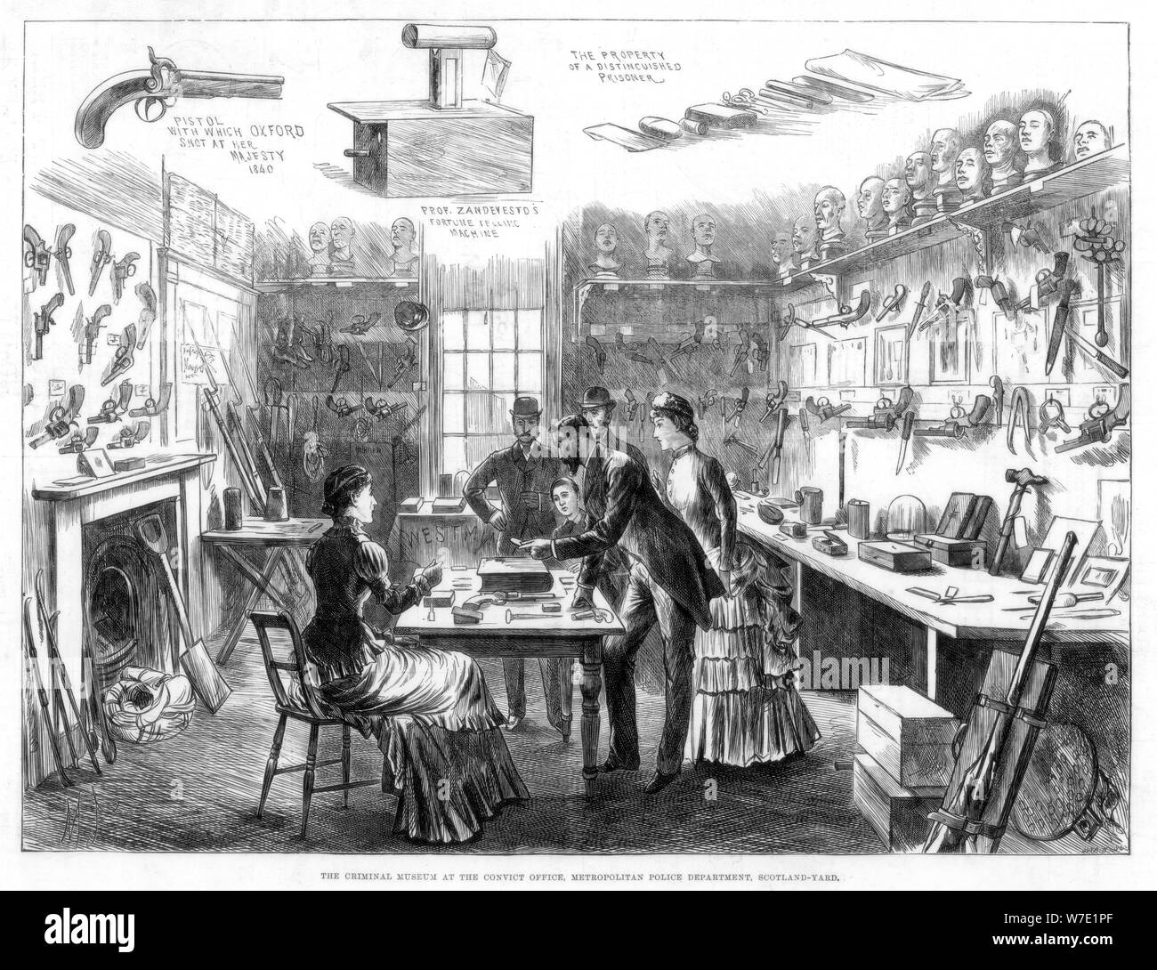 Die Kriminellen Museum am Überführen Office, Metropolitan Police Department, London, 1883 Künstler: Swain Stockfoto