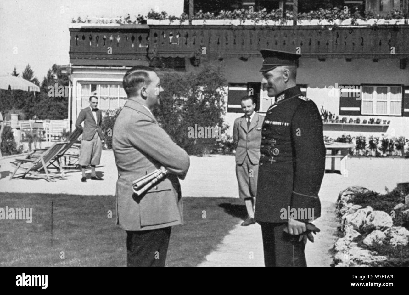Eine alte Armee Genosse visits Adolf Hitlers am Obersalzberg, Bayern, Deutschland, 1936. Artist: Unbekannt Stockfoto