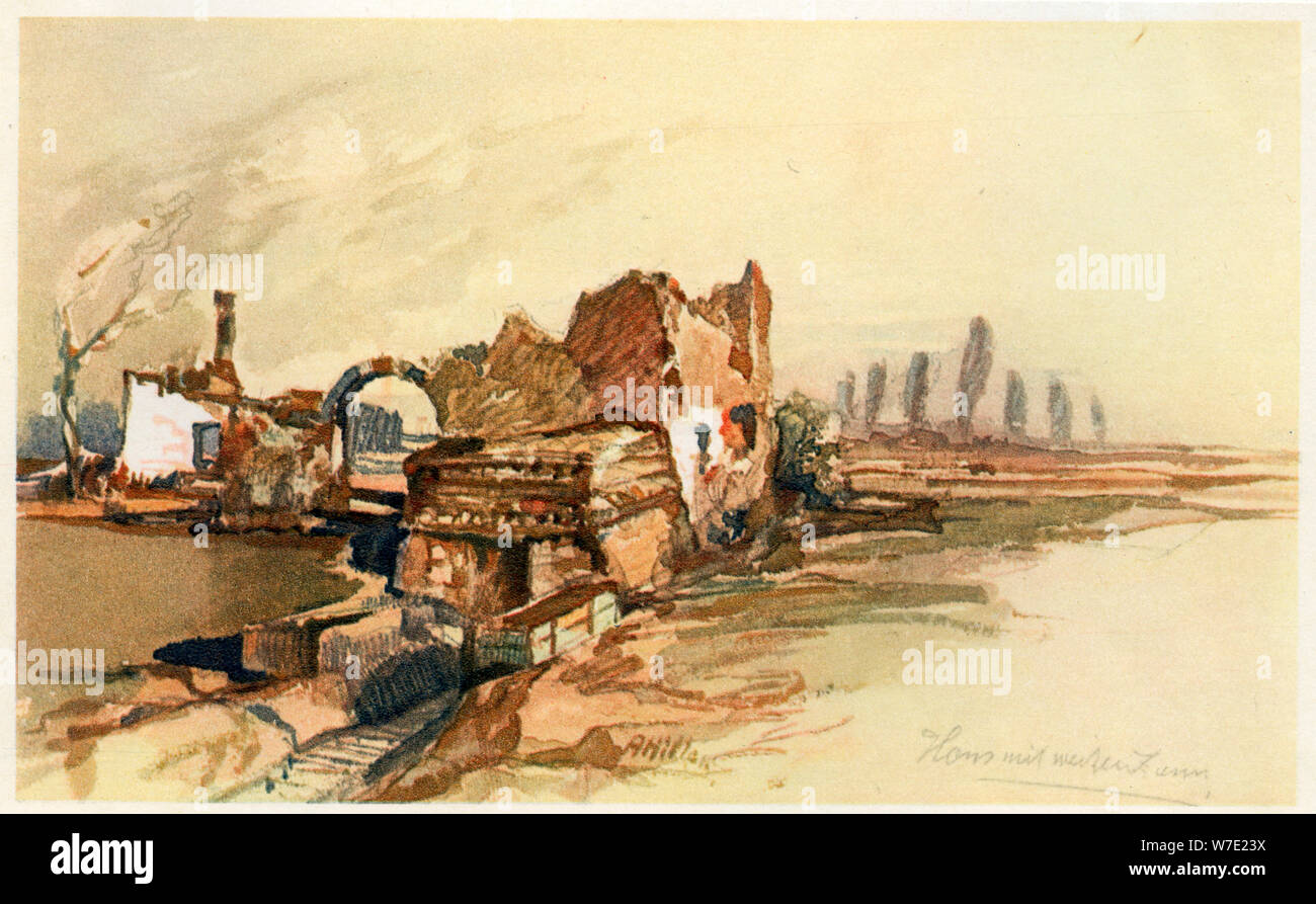 Haus mit Weißem Zaun', c 1914 - c 1918 (?). Artist: Adolf Hitler Stockfoto