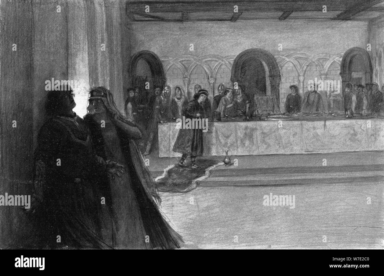 Halluzination von Macbeth auf das Fest, 1909. Artist: J Simont Stockfoto