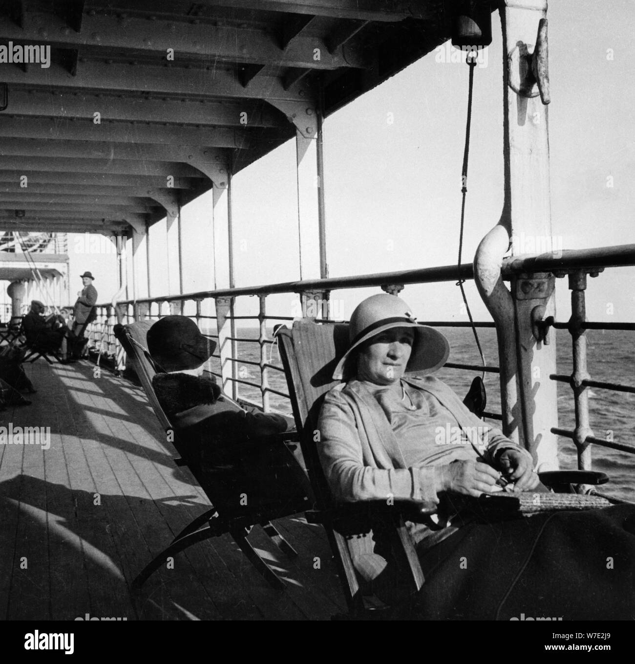 Passagiere auf einem Cunard Line Kreuzfahrt zu den West Indies, Januar-März 1931. Artist: Unbekannt Stockfoto