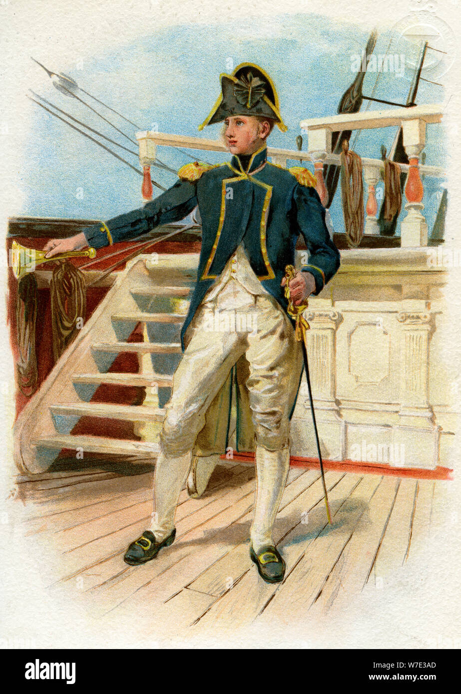 Royal Navy Post Captain, 18. Jahrhundert (c 1890 - c 1893). Artist: Unbekannt Stockfoto