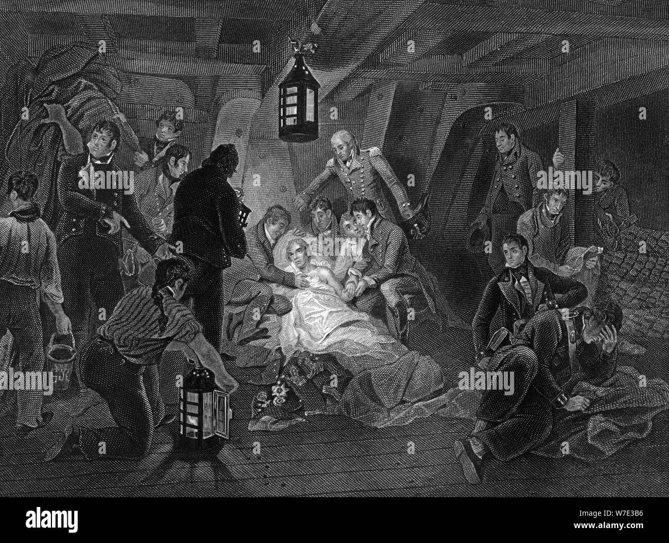 Der Tod von Admiral Lord Nelson, 1805 (c 1857). Artist: J Rogers Stockfoto