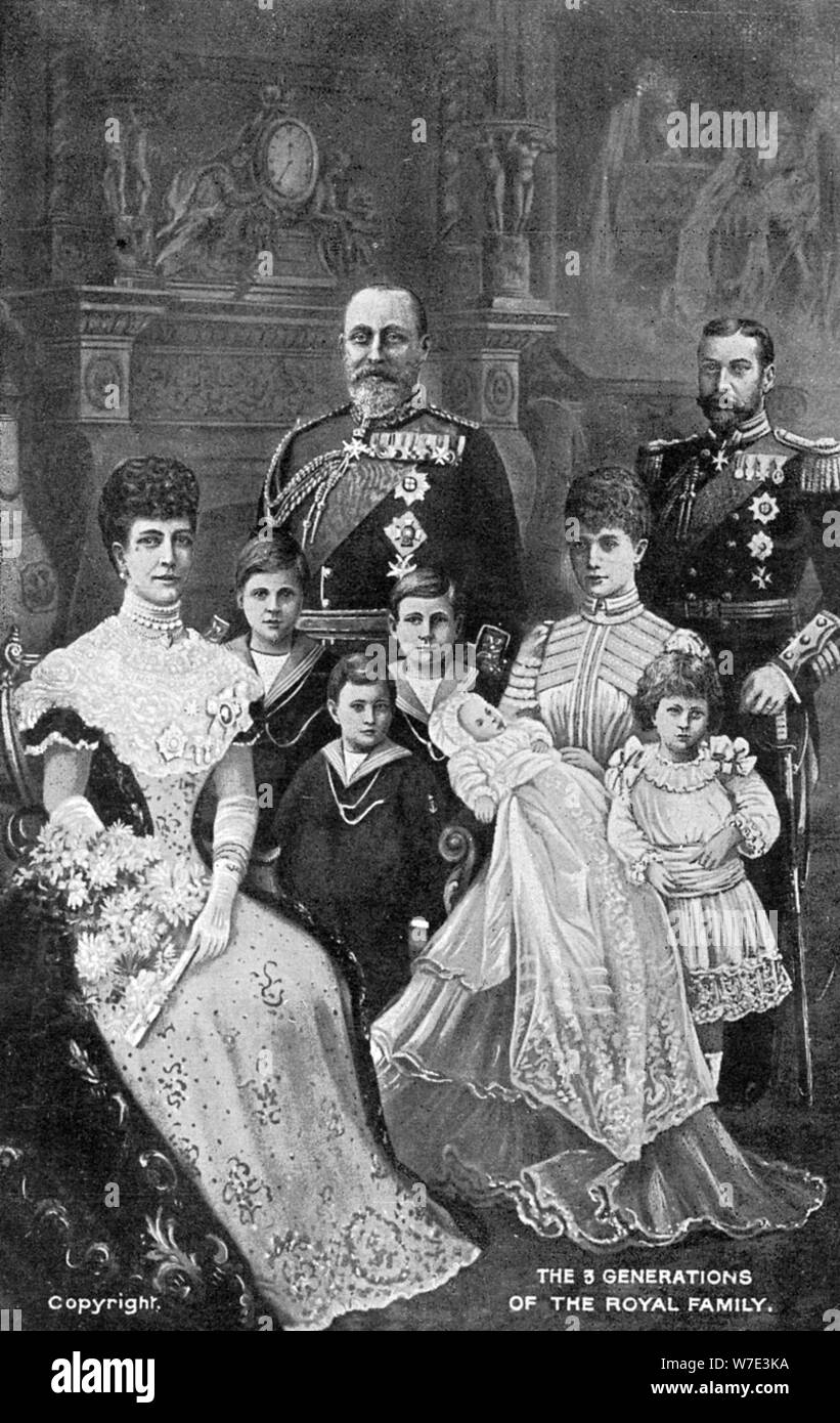 Drei Generationen der britischen königlichen Familie, c 1903. Artist: Unbekannt Stockfoto