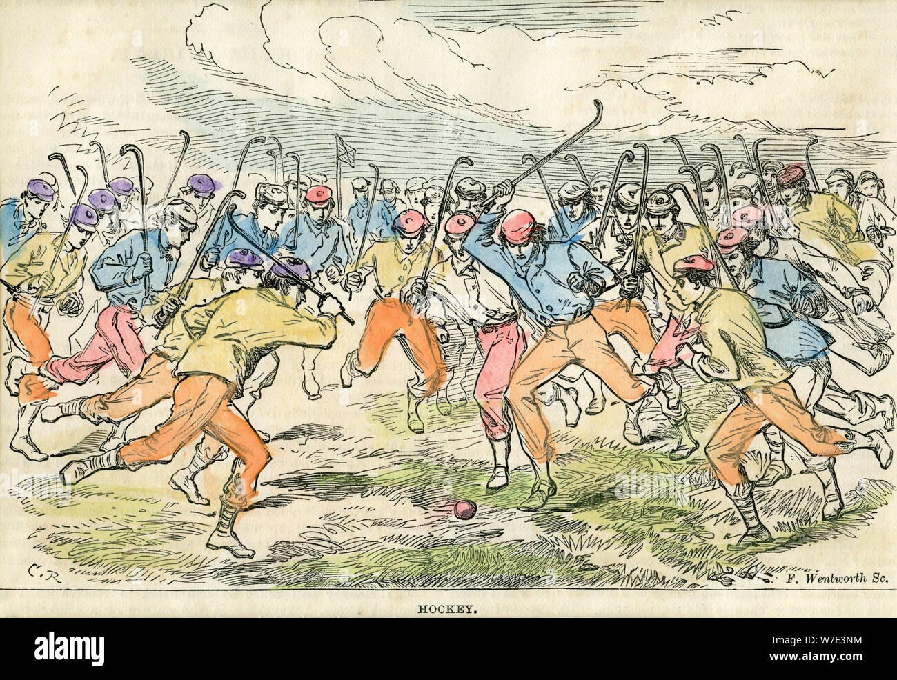 "Hockey", aus dem 19. Jahrhundert (?). Artist: F Wentworth Stockfoto