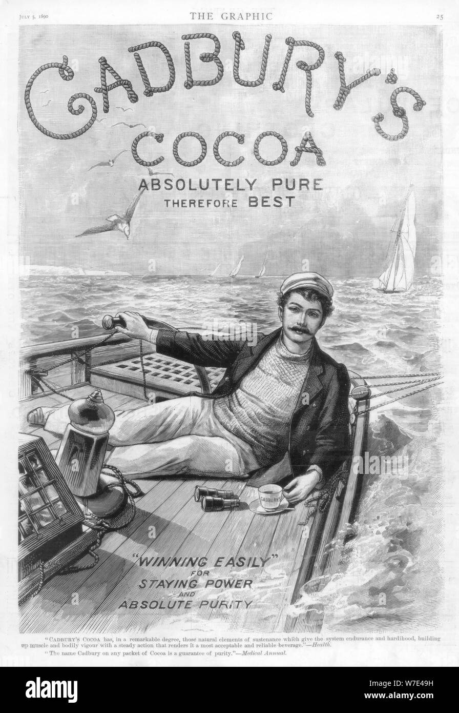 Werbung für Cadbury Cocoa, 1890. Artist: Unbekannt. Stockfoto