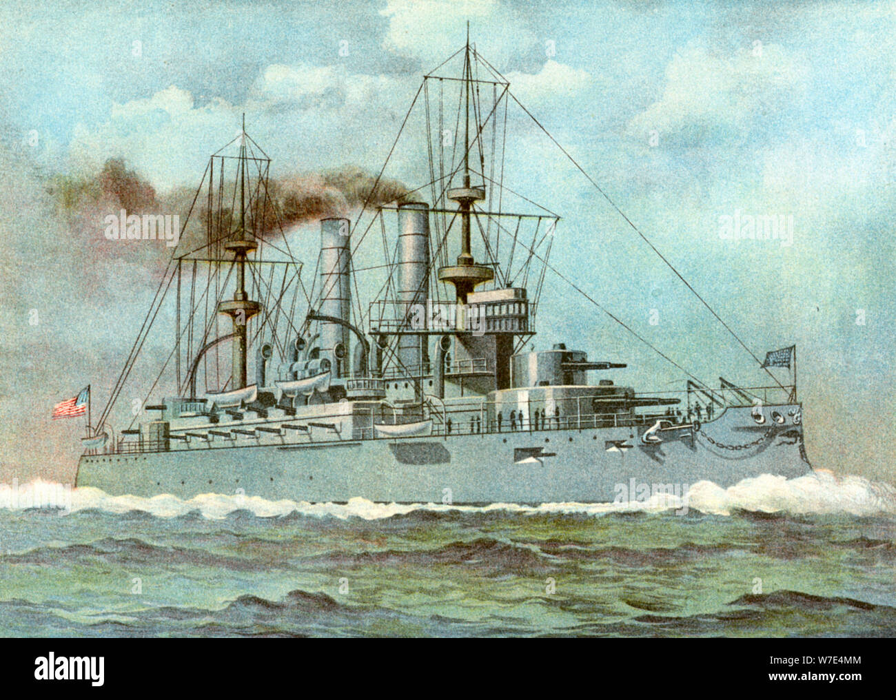 USS Kearsarge', 'amerikanischen Schlachtschiff, 1898. Artist: Unbekannt Stockfoto