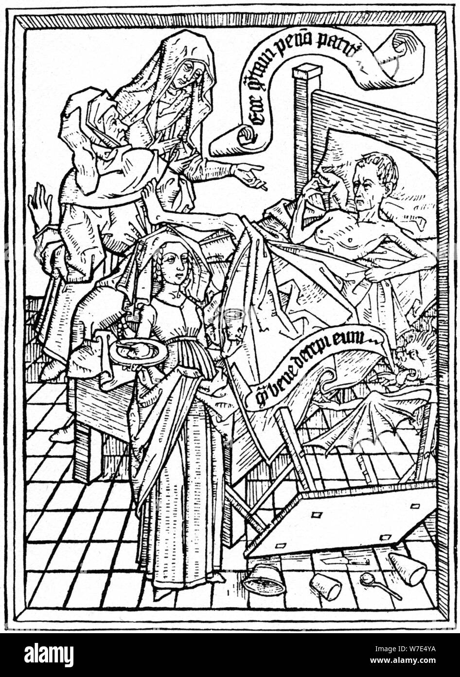 Versuchung, Ungeduld, c 1465 (1964). Artist: Anon Stockfoto