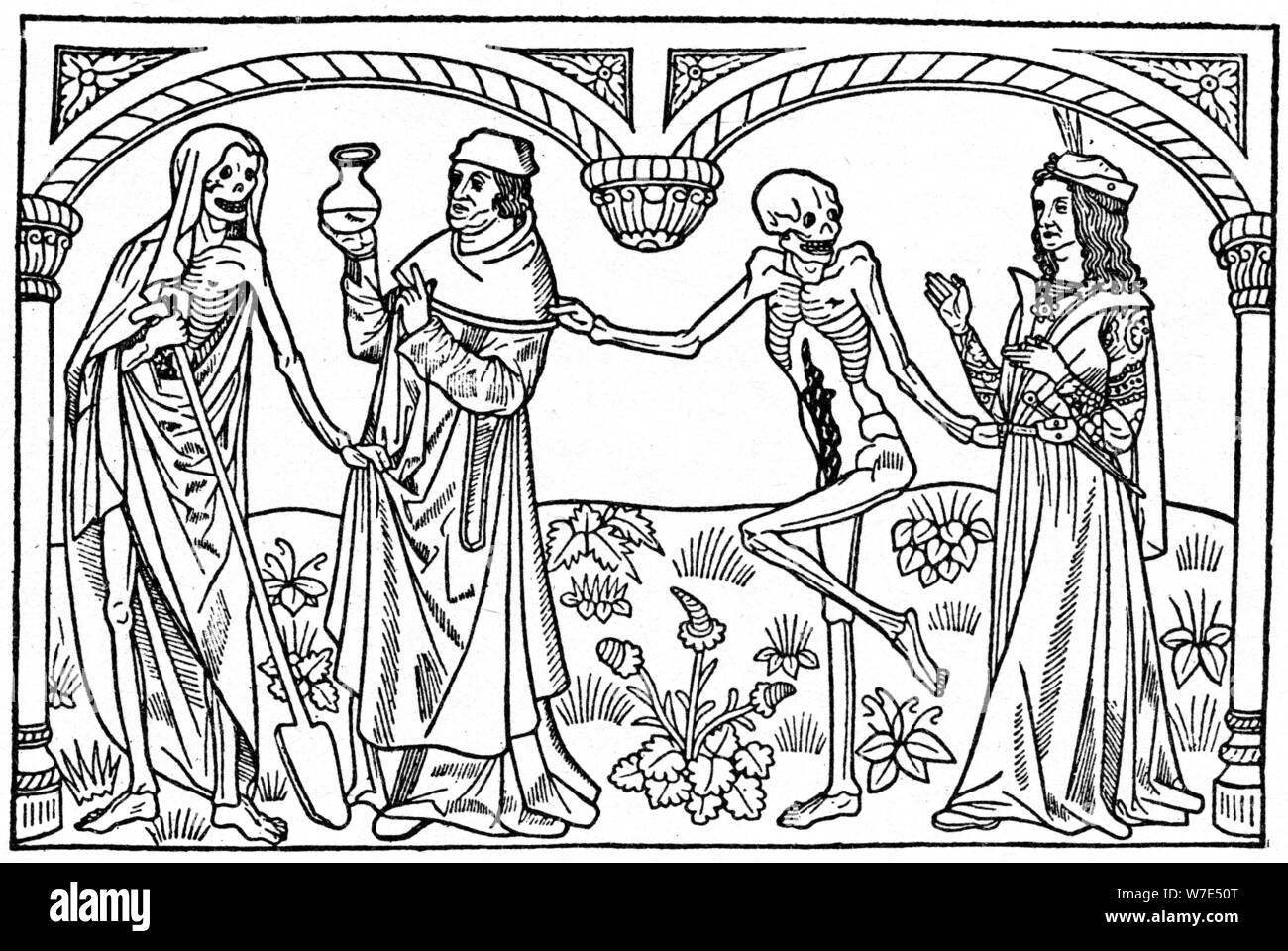 Der Arzt und der Liebhaber mit Ihren toten Selbst, 1485 (1964). Artist: Anon Stockfoto