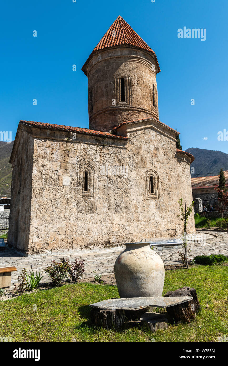 Außenansicht des Kis Albanischen Kirche in der Nähe von Scheki, Aserbaidschan. Stockfoto
