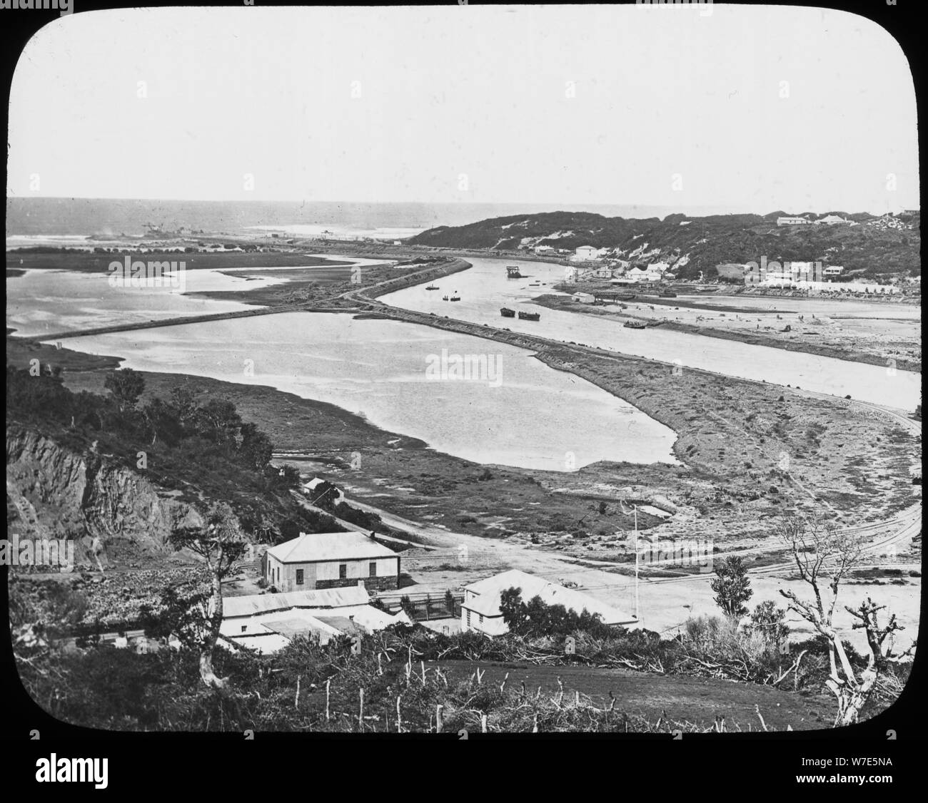 Port Alfred, Kowie River, Cape Diamanten- und Goldminen, Südafrika, c 1890. Artist: Unbekannt Stockfoto