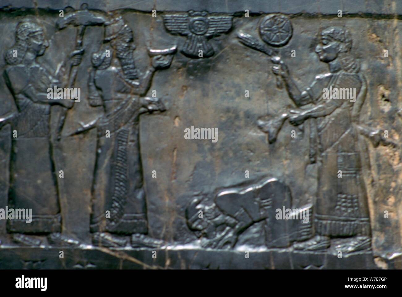 Der schwarze Obelisk von Salmanassar III., Neuassyrischen, c 858 - C 824 v. Chr.. Artist: Unbekannt Stockfoto