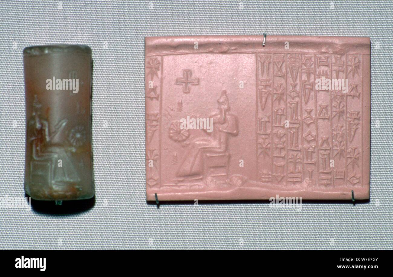 Chalcedon Zylinderkopf- dichtung in der ersten Kassite Stil. Artist: Unbekannt Stockfoto