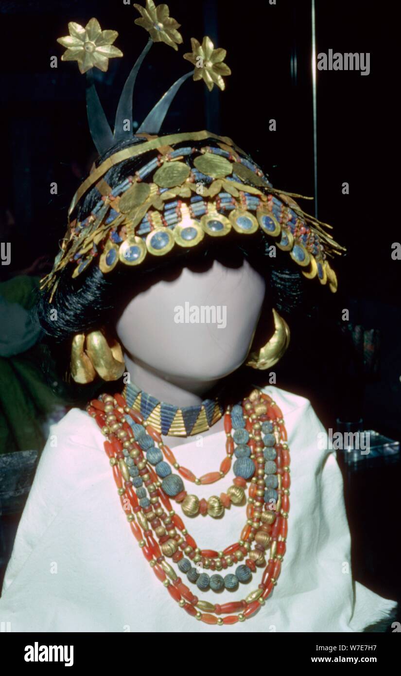 Schmuck aus der 'Königlichen Friedhof" in Ur, sumerien, alten Irak, Frühdynastischen III, etwa 2600 v. Chr.. Artist: Unbekannt Stockfoto