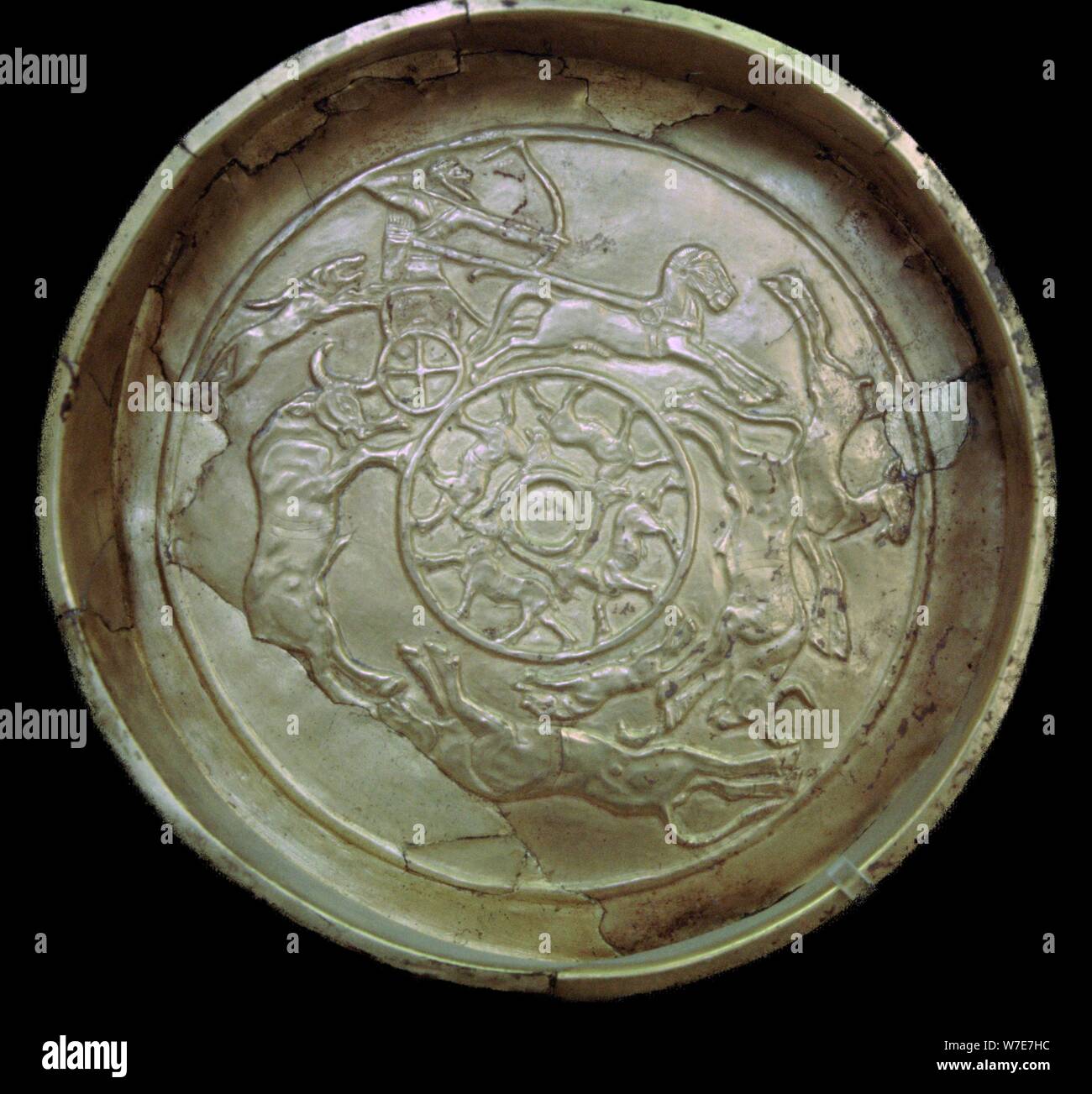 Syrische goldene Schüssel vom Tempel des Baal. Artist: Unbekannt Stockfoto